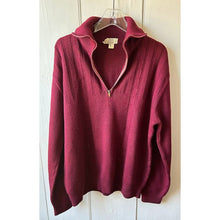 Load image into Gallery viewer, Vintage 60s Seaton turtleneck sweater men size large maroon zip henley
