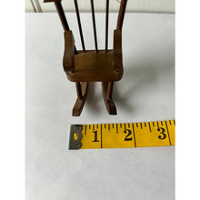 Load image into Gallery viewer, Vintage dollhouse wood rocking chair 3"