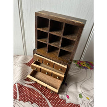 Load image into Gallery viewer, Vintage dollhouse hutch bookcase with drawers 7"