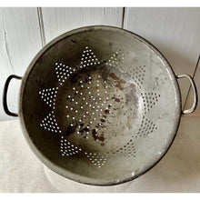 Load image into Gallery viewer, Antique dairy strainer kitchen colander oversized with handles barn find