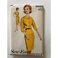 Load image into Gallery viewer, Vintage 1960s Advance sewing pattern 3002 two piece dress misses size 12