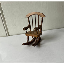 Load image into Gallery viewer, Vintage dollhouse wood rocking chair 3"