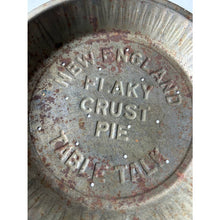 Load image into Gallery viewer, Vintage New England flaky pie crust tin table talk 5 cent 9.5"