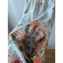 Load image into Gallery viewer, Vintage 70s sundress homemade flowers and butterfly print size small sheer