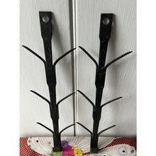 Load image into Gallery viewer, Antique wrought iron primitive drying hooks set of two corn herbs