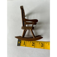 Load image into Gallery viewer, Vintage dollhouse wood rocking chair 3"