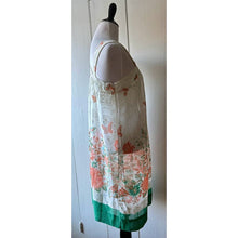 Load image into Gallery viewer, Vintage 70s sundress homemade flowers and butterfly print size small sheer