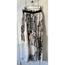 Load image into Gallery viewer, Vintage long maxi wrap skirt cover up size M/L geometric semi sheer elastic waist