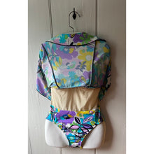 Load image into Gallery viewer, Vintage Gabar swimsuit size 10 connected two piece bold floral print tankini