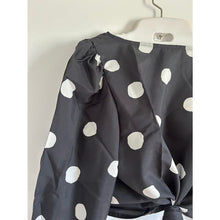 Load image into Gallery viewer, Vintage 80s secretary top size 14 polka dots new old stock puff sleeve