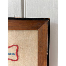 Load image into Gallery viewer, Vintage crewel embroidery framed olde Williamsburg Raleigh tavern impefect