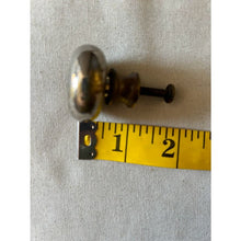 Load image into Gallery viewer, 4 heavy solid brass round drawer knob pulls salvage architectural restoration hardware