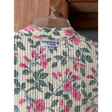 Load image into Gallery viewer, Henna Indian quilted jacket one size reversable floral print button up