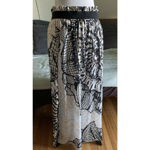 Load image into Gallery viewer, Vintage long maxi wrap skirt cover up size M/L geometric semi sheer elastic waist