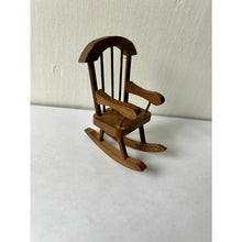 Load image into Gallery viewer, Vintage dollhouse wood rocking chair 3"
