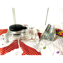 Load image into Gallery viewer, Antique Victor glass inkwell and pen rest three pieces