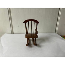 Load image into Gallery viewer, Vintage dollhouse wood rocking chair 3"
