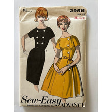 Load image into Gallery viewer, Vintage 1960s Advance sewing pattern 2958 fit and flare dress misses size 12