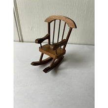 Load image into Gallery viewer, Vintage dollhouse wood rocking chair 3"
