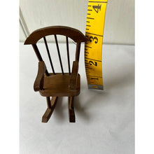 Load image into Gallery viewer, Vintage dollhouse wood rocking chair 3"