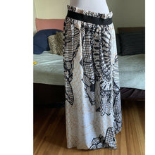 Load image into Gallery viewer, Vintage long maxi wrap skirt cover up size M/L geometric semi sheer elastic waist
