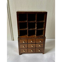 Load image into Gallery viewer, Vintage dollhouse hutch bookcase with drawers 7"