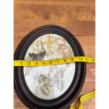 Load image into Gallery viewer, Vintage pressed butterfly and flower simple oval wood frame bubble glass