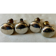 Load image into Gallery viewer, 4 heavy solid brass round drawer knob pulls salvage architectural restoration hardware