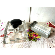 Load image into Gallery viewer, Antique Victor glass inkwell and pen rest three pieces