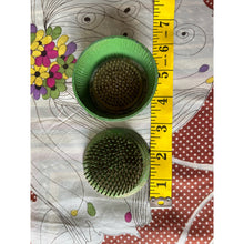 Load image into Gallery viewer, vintage Vogue green needle flower frog cup with lid