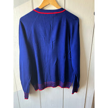 Load image into Gallery viewer, Blue vintage 60s cardigan V-neck sweater size 40/L pockets Eileen
