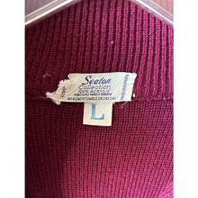 Load image into Gallery viewer, Vintage 60s Seaton turtleneck sweater men size large maroon zip henley