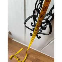 Load image into Gallery viewer, Vintage black wrought iron metal chain scroll plant hanger 42"