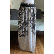 Load image into Gallery viewer, Vintage long maxi wrap skirt cover up size M/L geometric semi sheer elastic waist