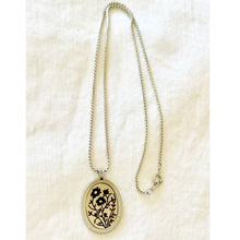 Load image into Gallery viewer, Vintage mcm pewter necklace flower pendant