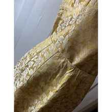 Load image into Gallery viewer, Vintage 60s gold floral brocade cocktail dress handmade 2 piece