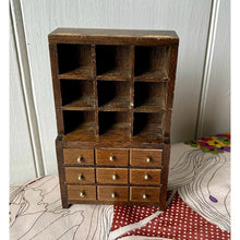 Load image into Gallery viewer, Vintage dollhouse hutch bookcase with drawers 7"
