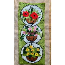 Load image into Gallery viewer, Vintage handmade latch hook rug wall hanging finished 1970s 35"long