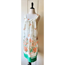 Load image into Gallery viewer, Vintage 70s sundress homemade flowers and butterfly print size small sheer