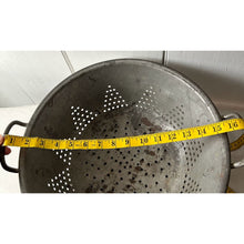 Load image into Gallery viewer, Antique dairy strainer kitchen colander oversized with handles barn find