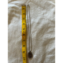 Load image into Gallery viewer, Vintage mcm pewter necklace flower pendant