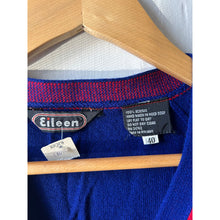 Load image into Gallery viewer, Blue vintage 60s cardigan V-neck sweater size 40/L pockets Eileen
