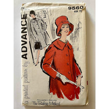 Load image into Gallery viewer, Vintage 60s Advance sewing pattern #9560 coat size 12 buttons knee length