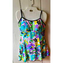 Load image into Gallery viewer, Vintage Gabar swimsuit size 10 connected two piece bold floral print tankini