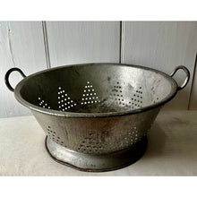 Load image into Gallery viewer, Antique dairy strainer kitchen colander oversized with handles barn find