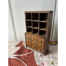 Load image into Gallery viewer, Vintage dollhouse hutch bookcase with drawers 7"