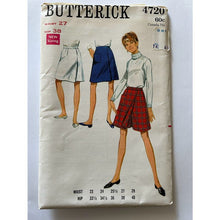 Load image into Gallery viewer, Butterick pattern 4720 culottes waist 27 skorts 1960s vintage