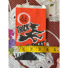 Load image into Gallery viewer, Vintage Halloween grab bags spooky witch on broom trick or treat