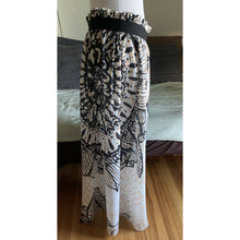 Load image into Gallery viewer, Vintage long maxi wrap skirt cover up size M/L geometric semi sheer elastic waist