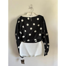 Load image into Gallery viewer, Vintage 80s secretary top size 14 polka dots new old stock puff sleeve